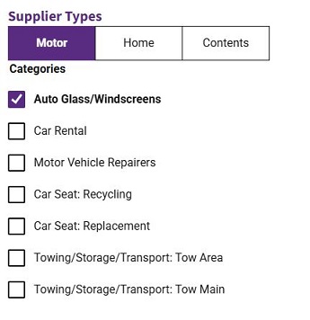 Step 3: Select an address and supplier type